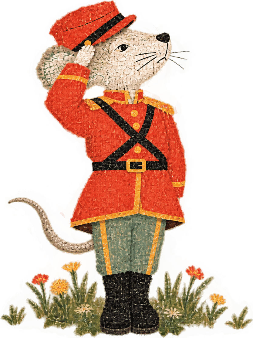 The mouse saluting