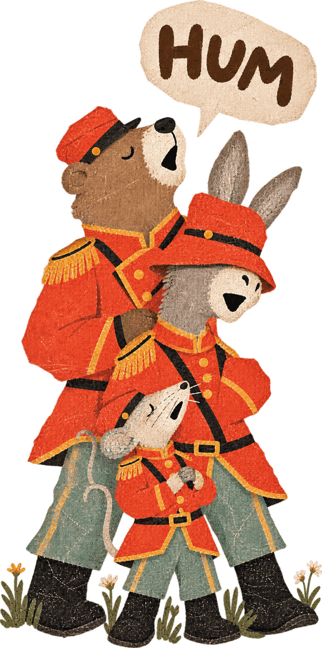 The three of them humming together