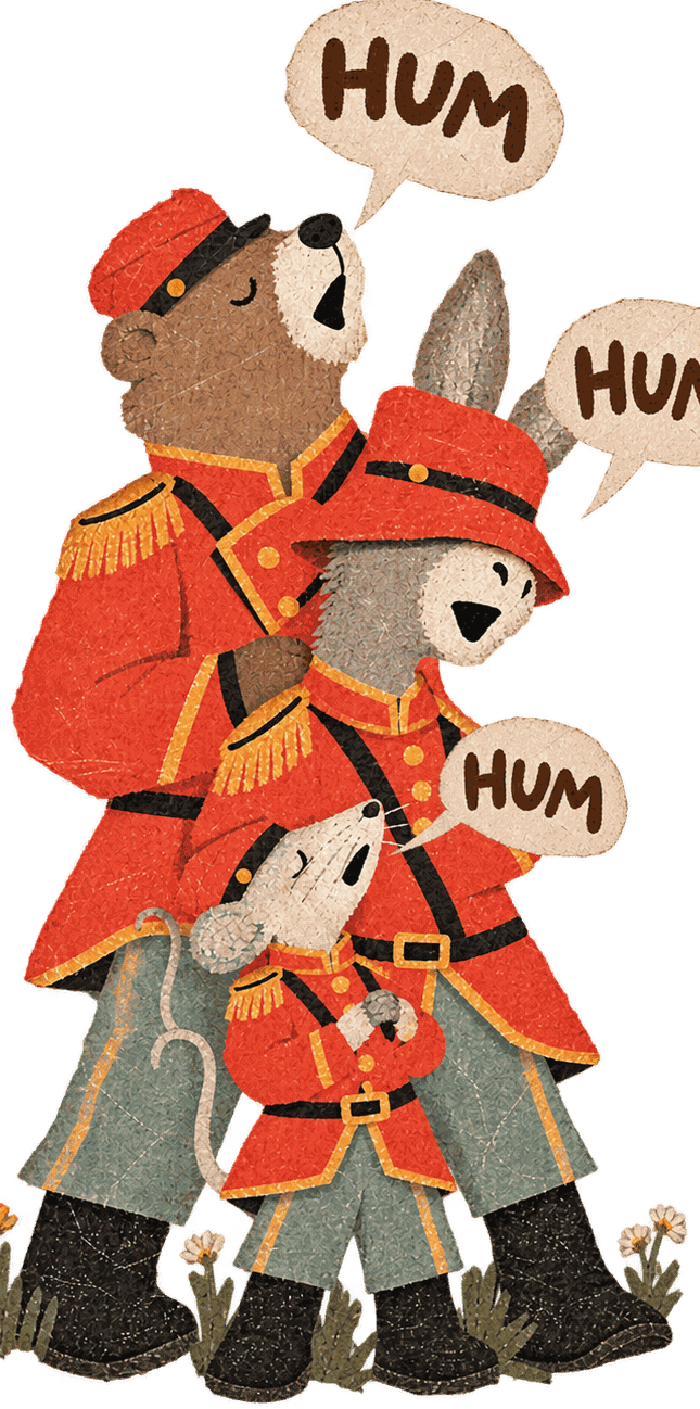 The three of them humming together
